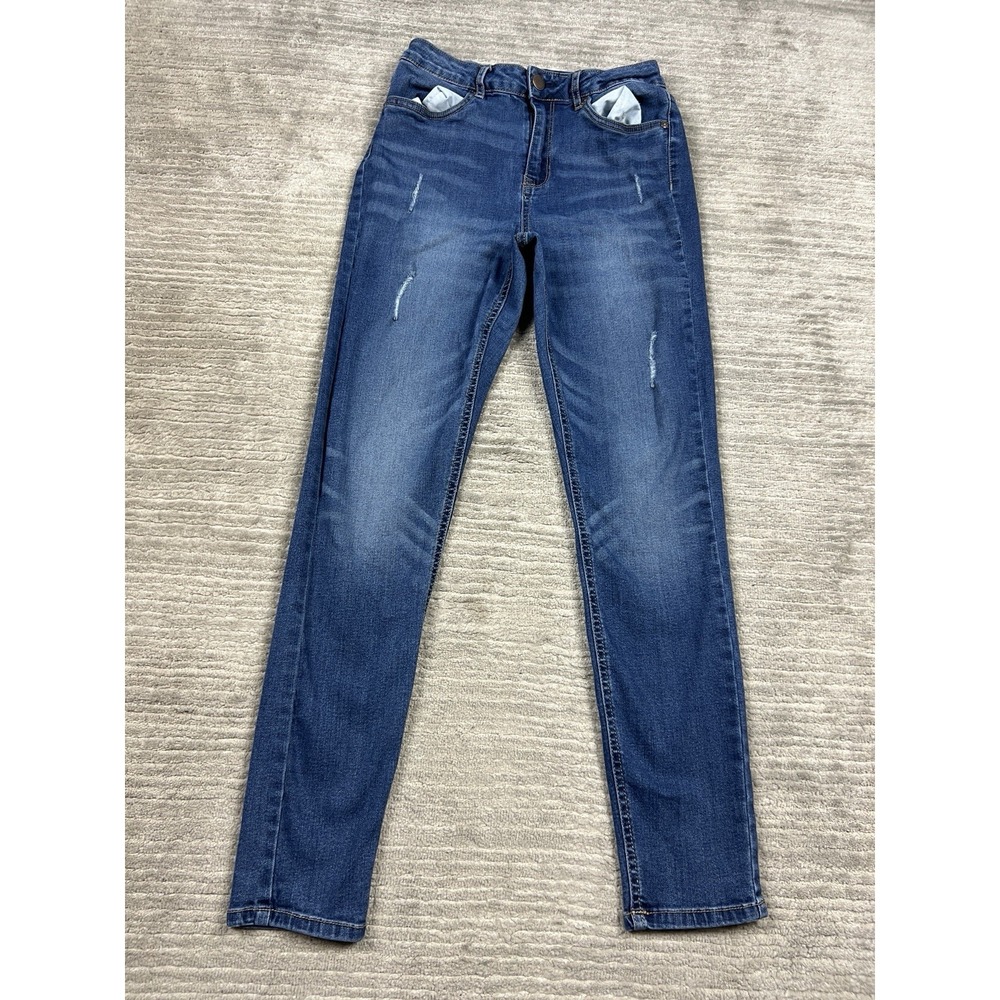 American Rag Jeans Off The‎ Rack Juniors 27/7 Blue Dark Wash Skinny Distressed